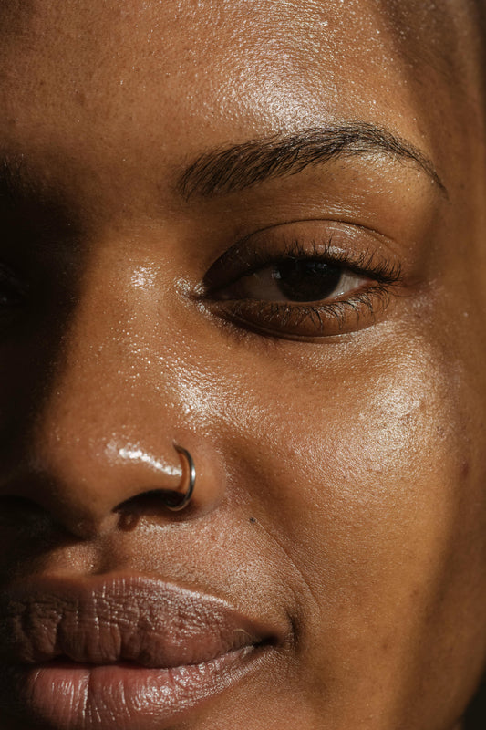 picture of lady with oily skin