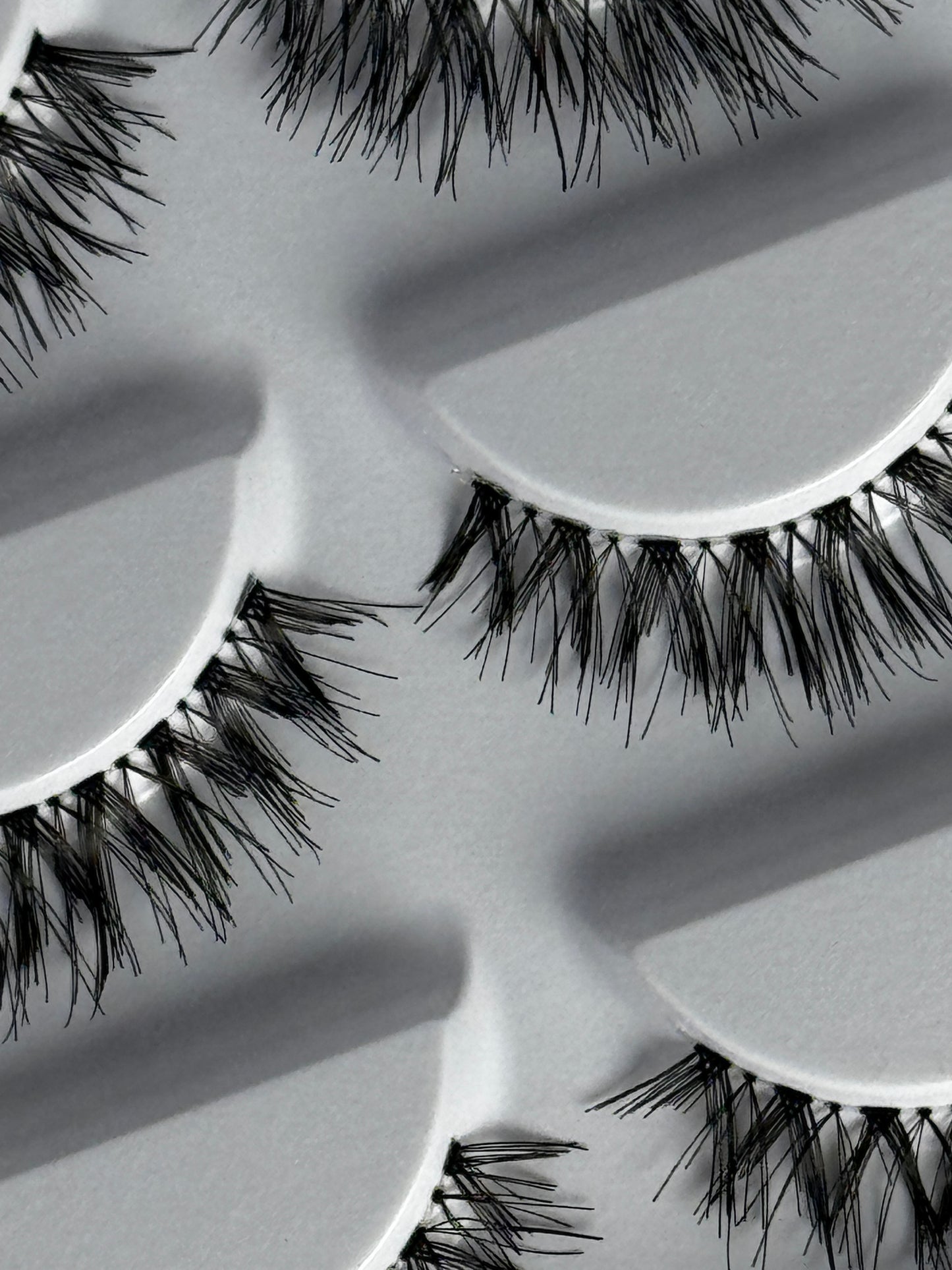 Natural strip lash extensions close up