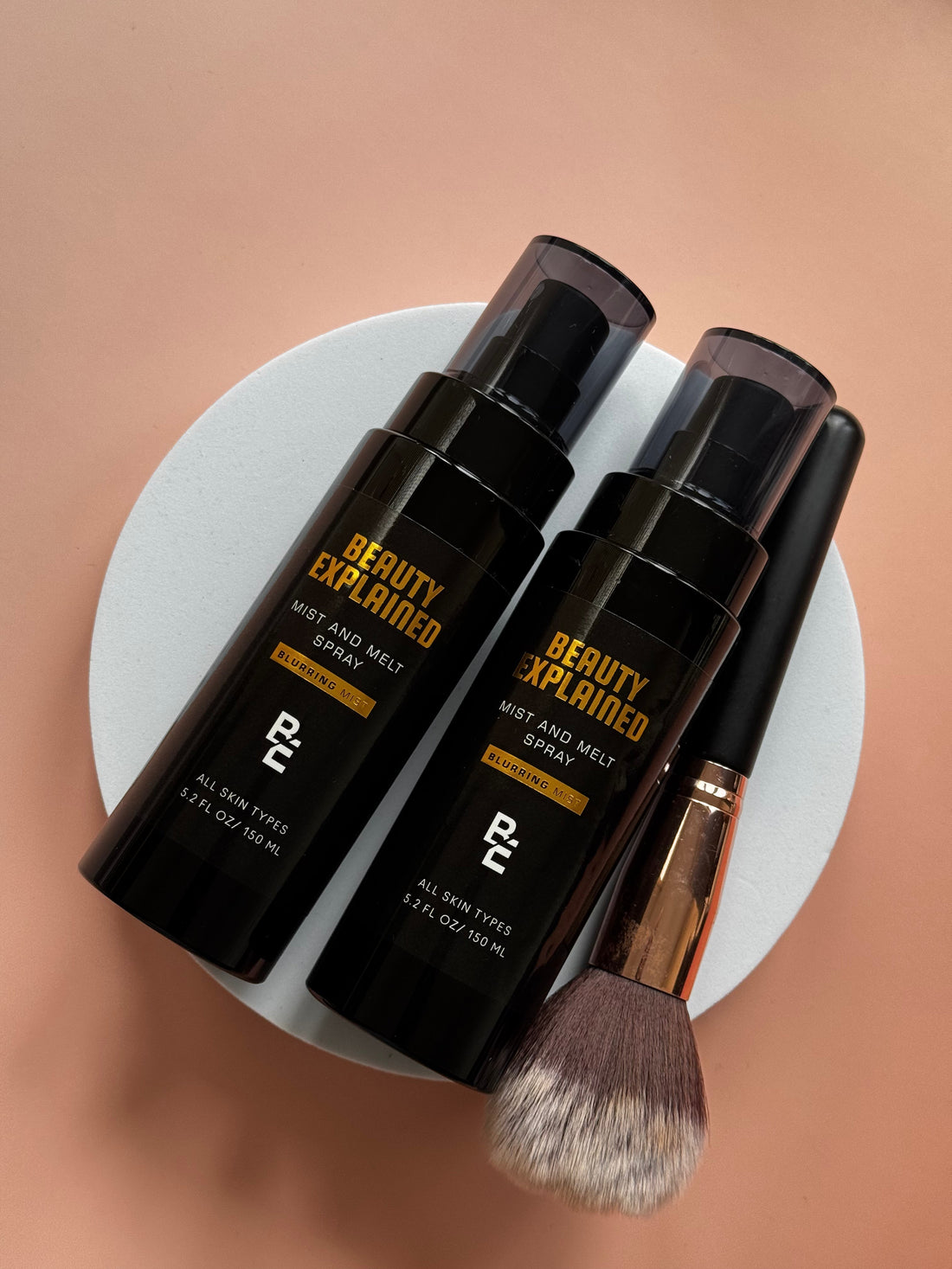 Alcohol-free setting spray bottle with natural ingredients showing gentle formula for sensitive skin