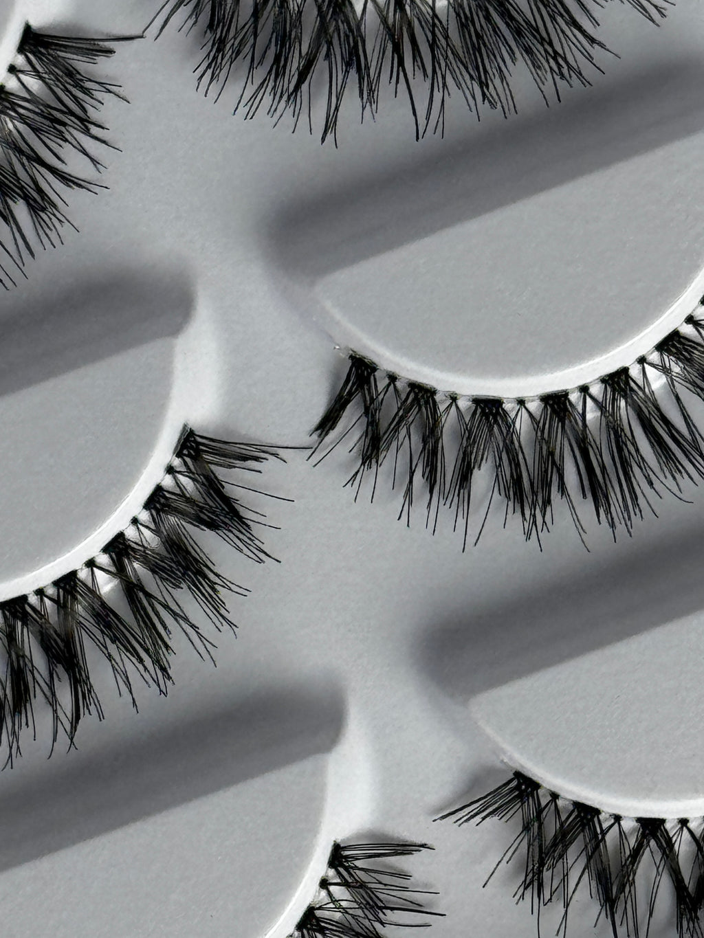 Natural strip lash extensions close up