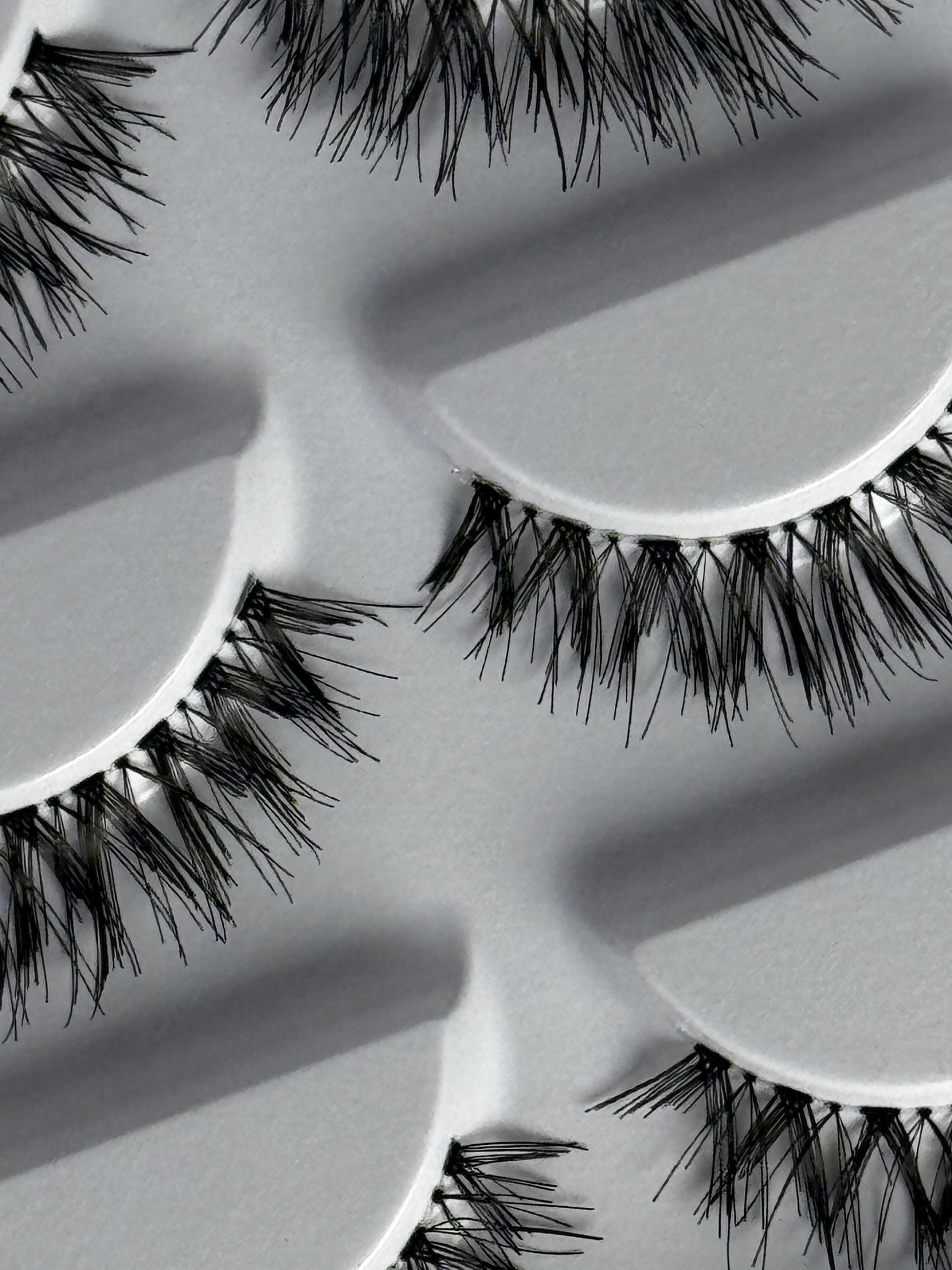 Natural strip lash extensions close up
