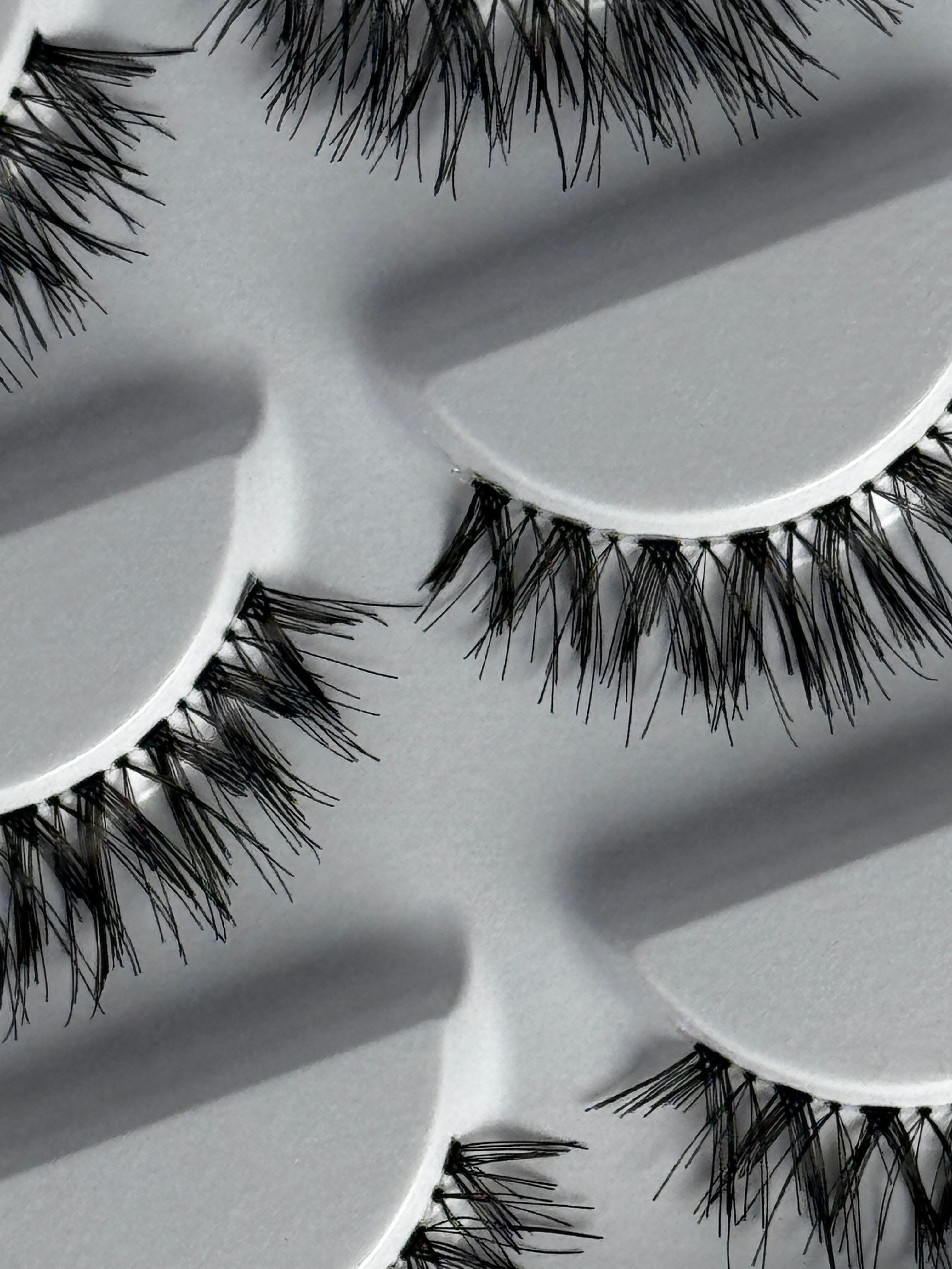 Natural strip lash extensions close up